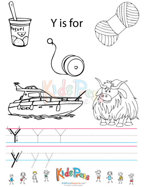 Alphabet tracing worksheet â y