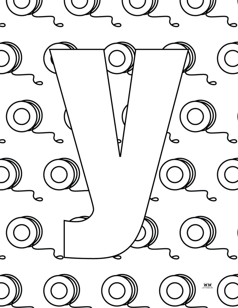 Letter y coloring pages