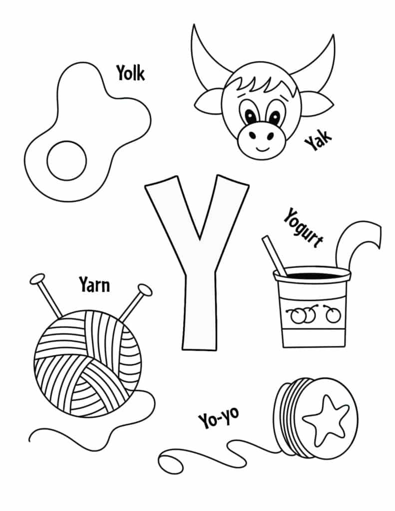 Free letter y worksheets for preschool â the hollydog blog