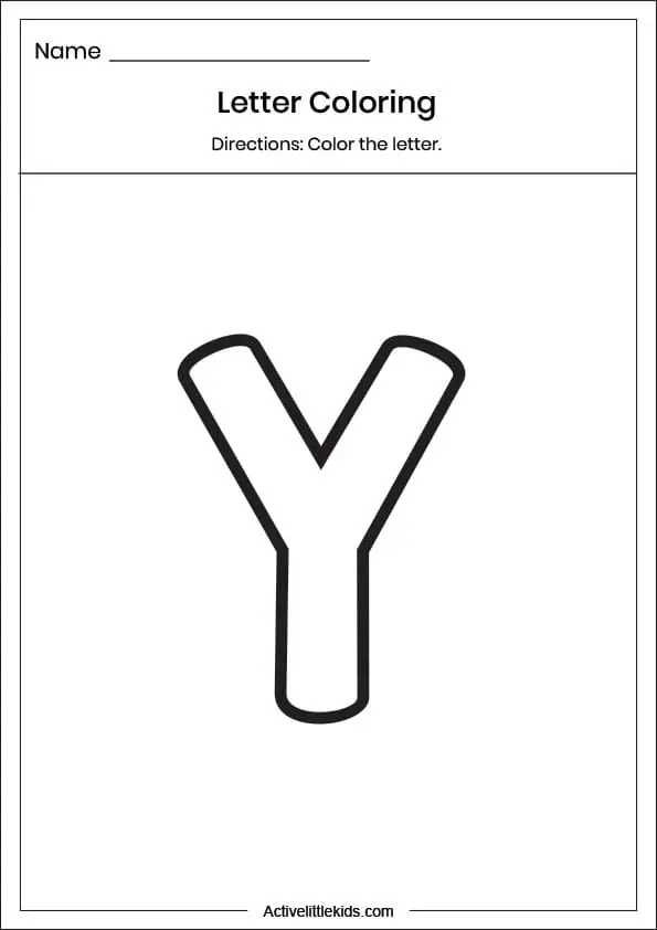 Free letter y worksheets for kindergarten