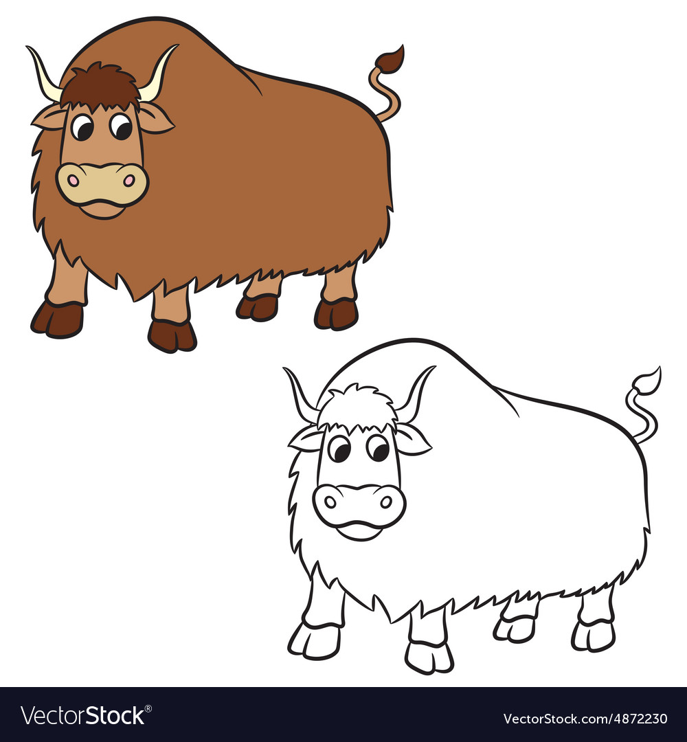 Yak for coloring book royalty free vector image