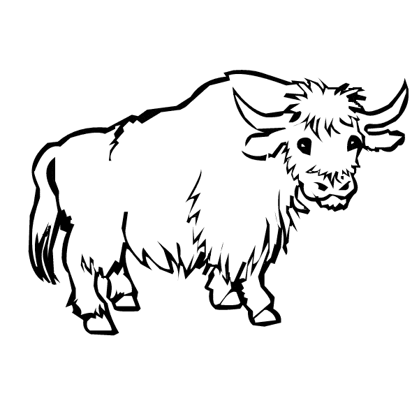 Yak coloring page