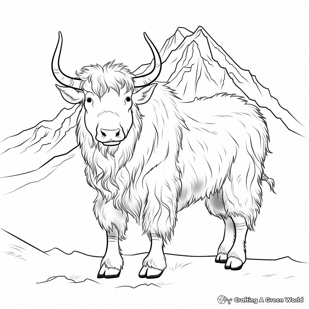 Yak coloring pages