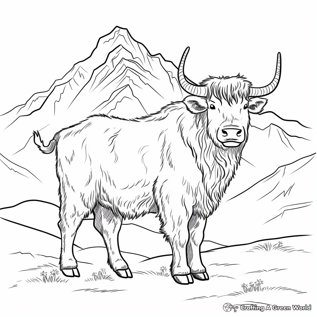 Yak coloring pages