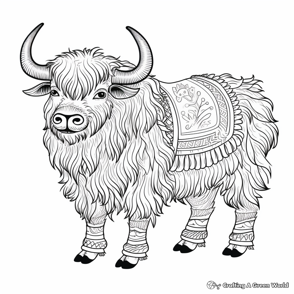 Yak coloring pages