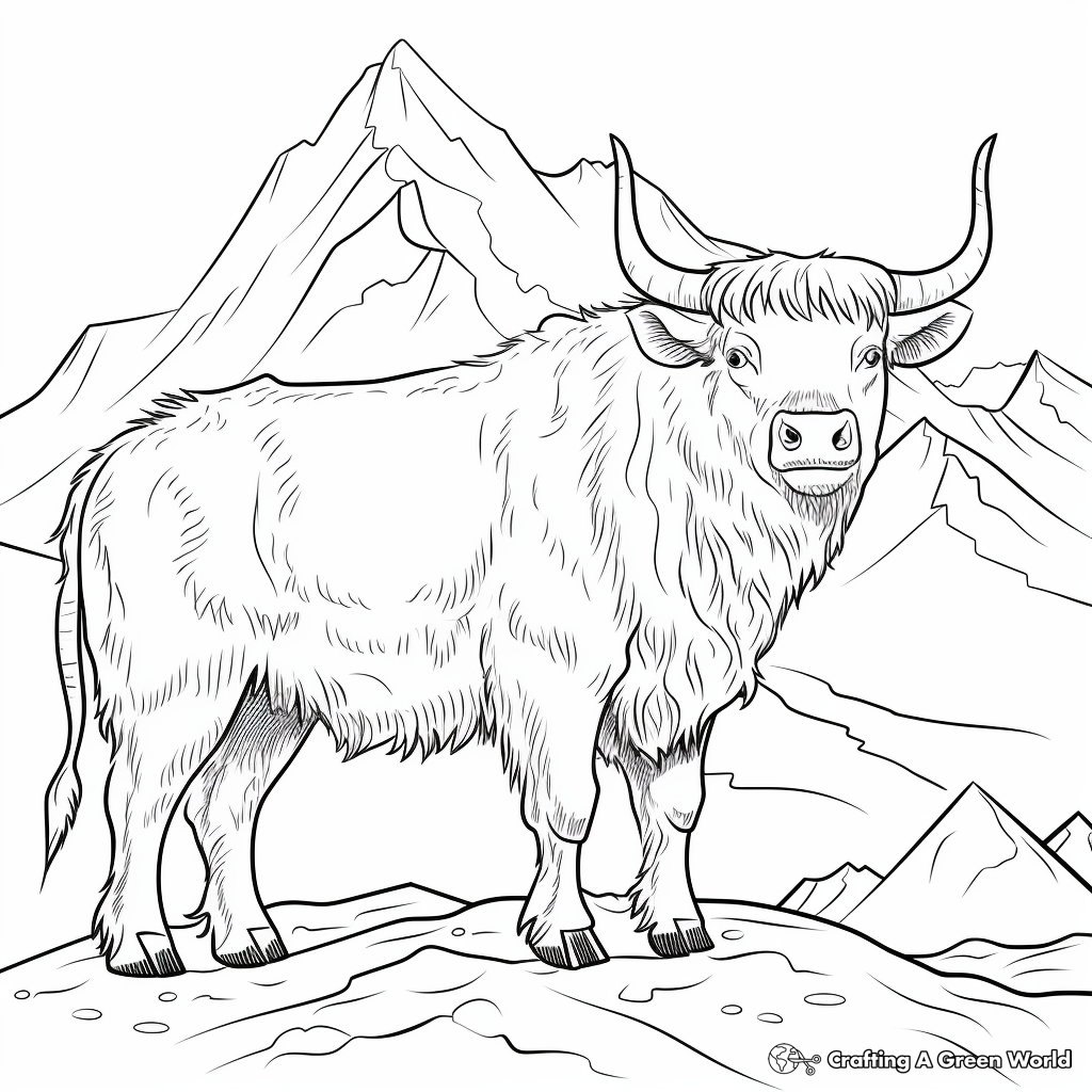 Yak coloring pages