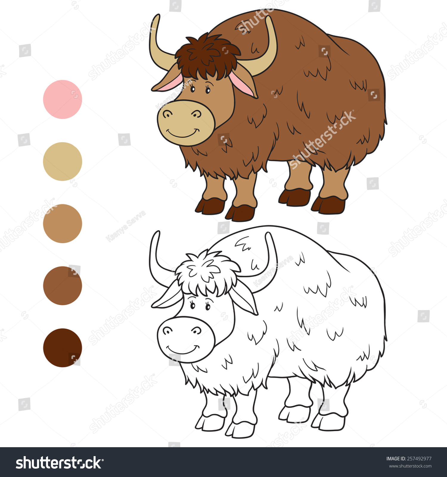 Coloring book yak stock vector royalty free