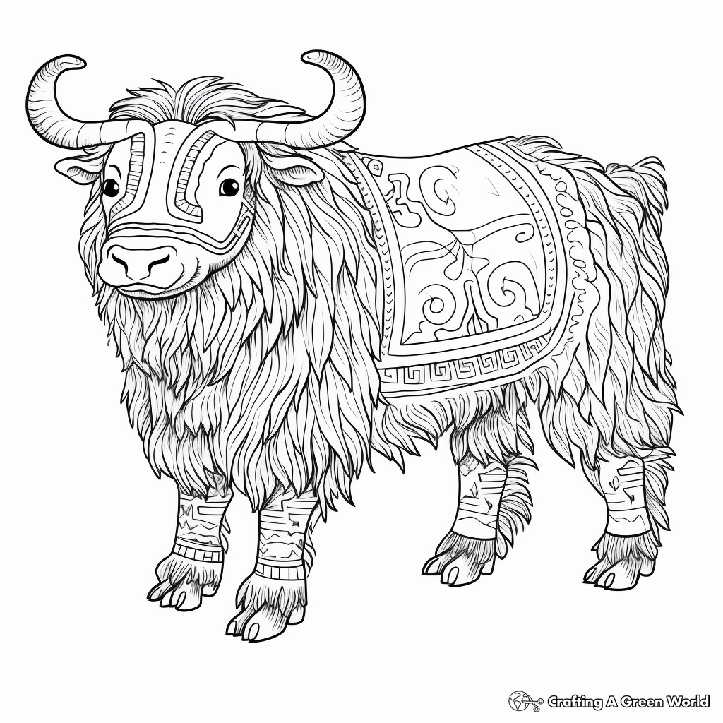 Yak coloring pages