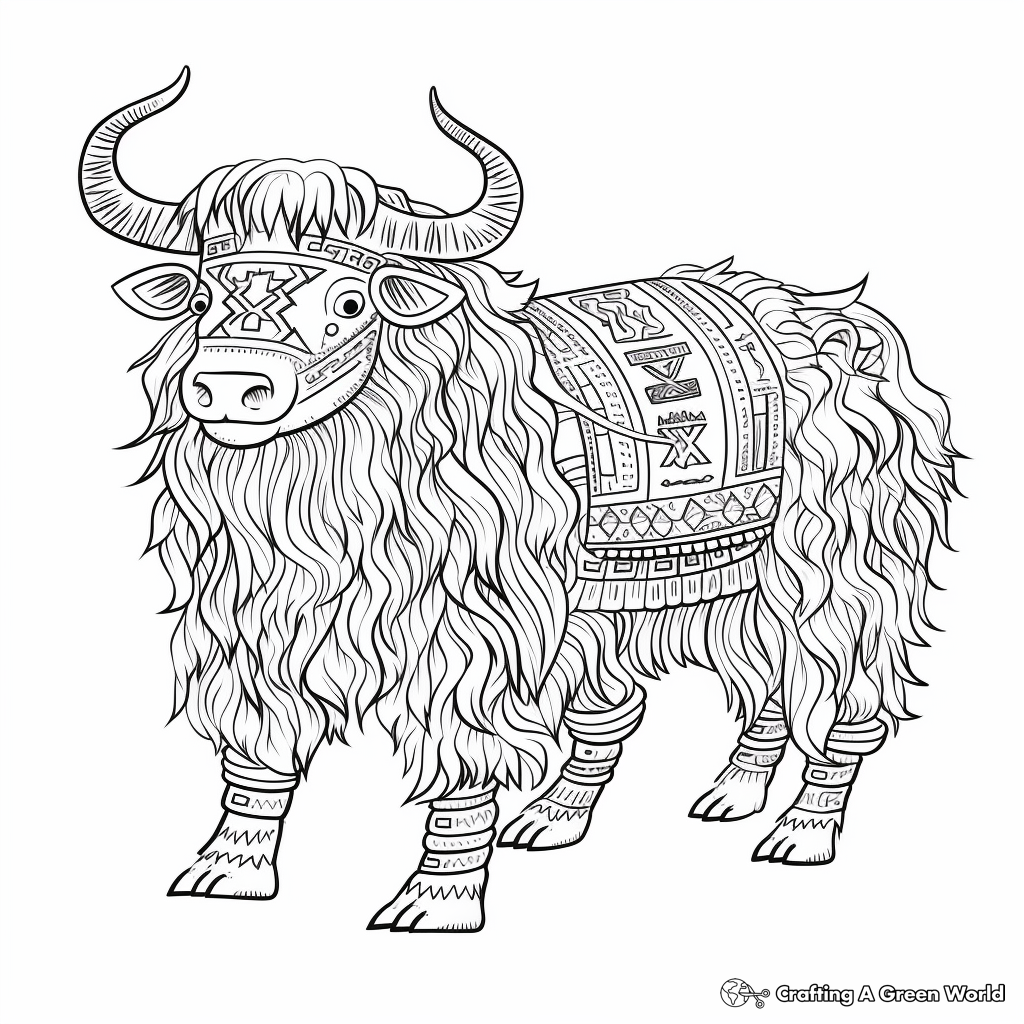 Yak coloring pages