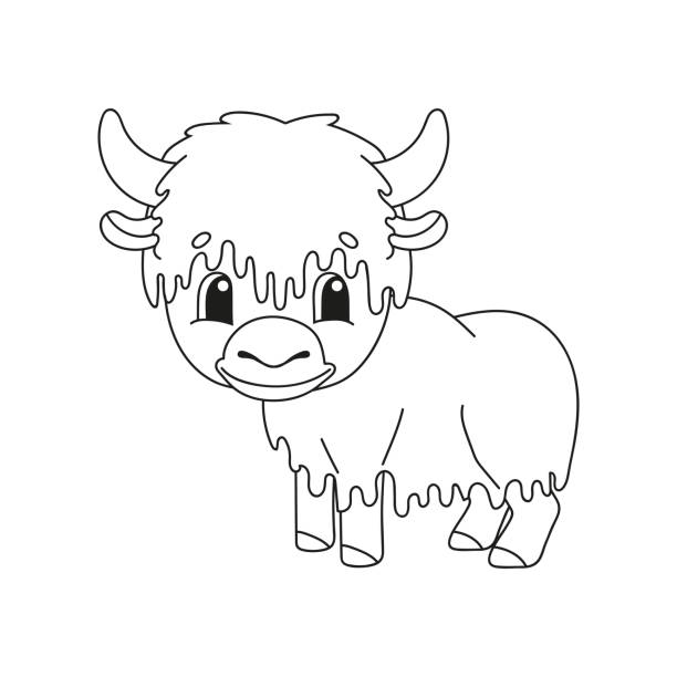 Coloring book yak stock photos pictures royalty