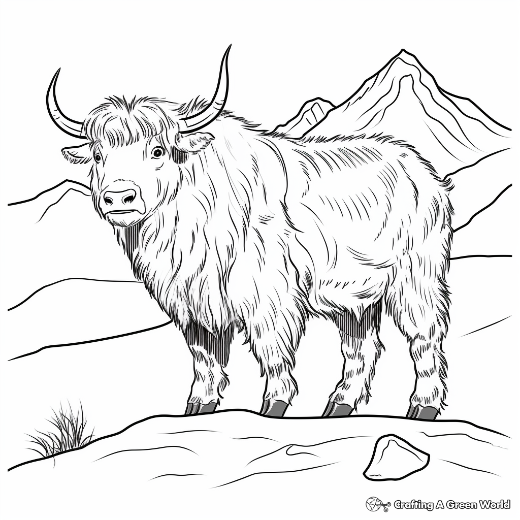 Yak coloring pages