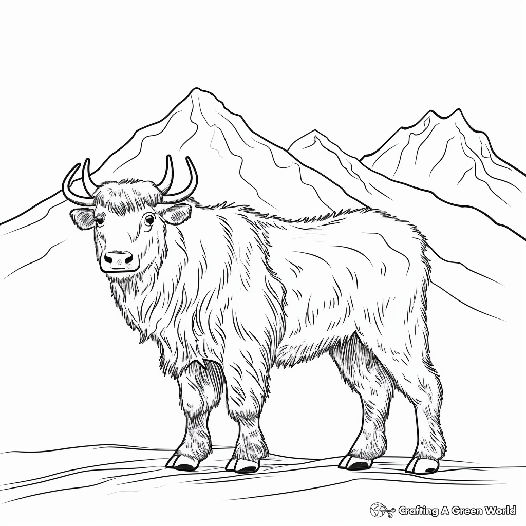 Yak coloring pages