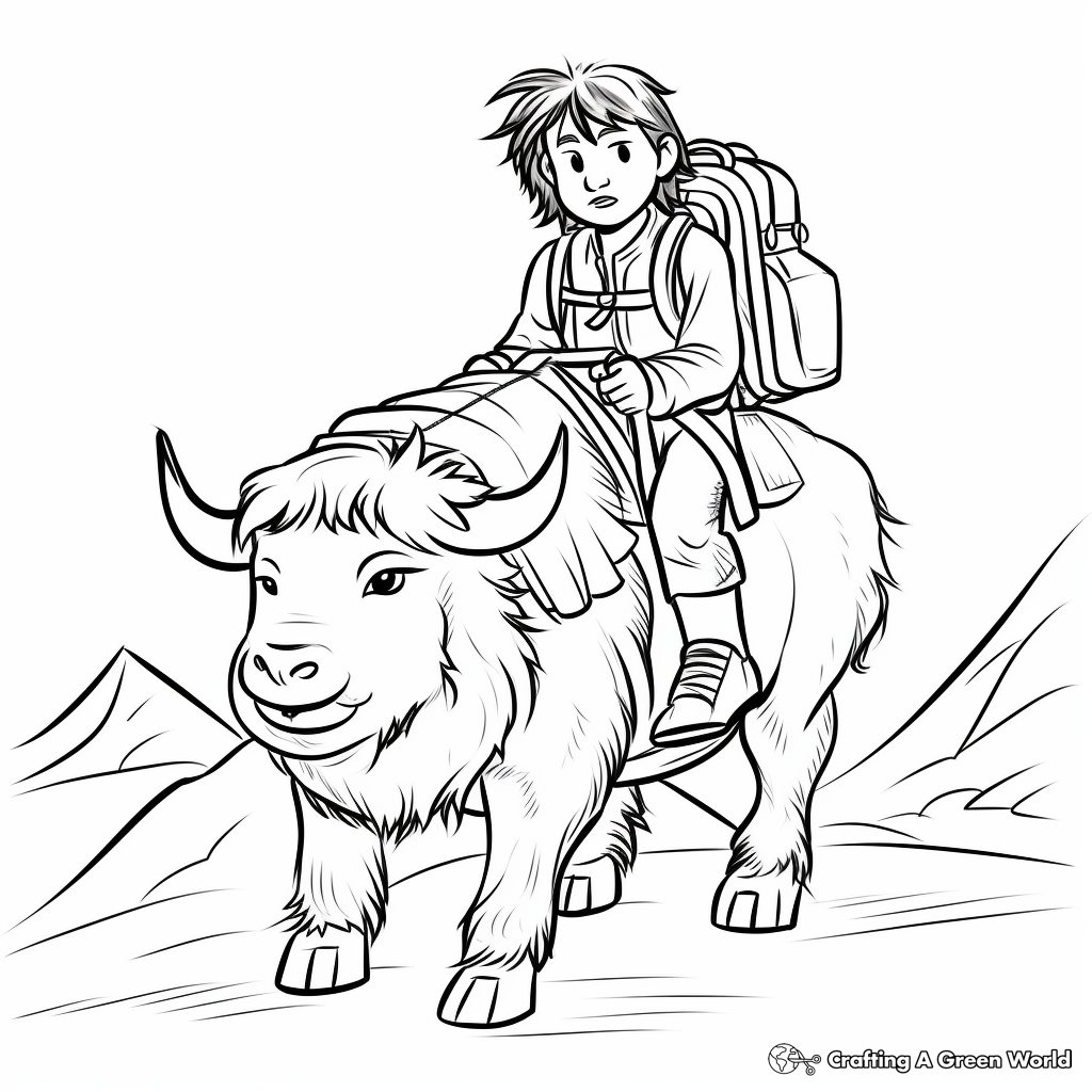 Yak coloring pages