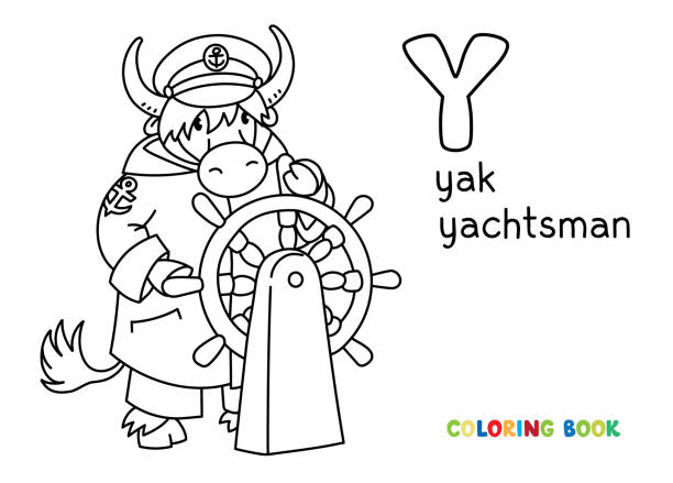 Coloring book yak stock photos pictures royalty