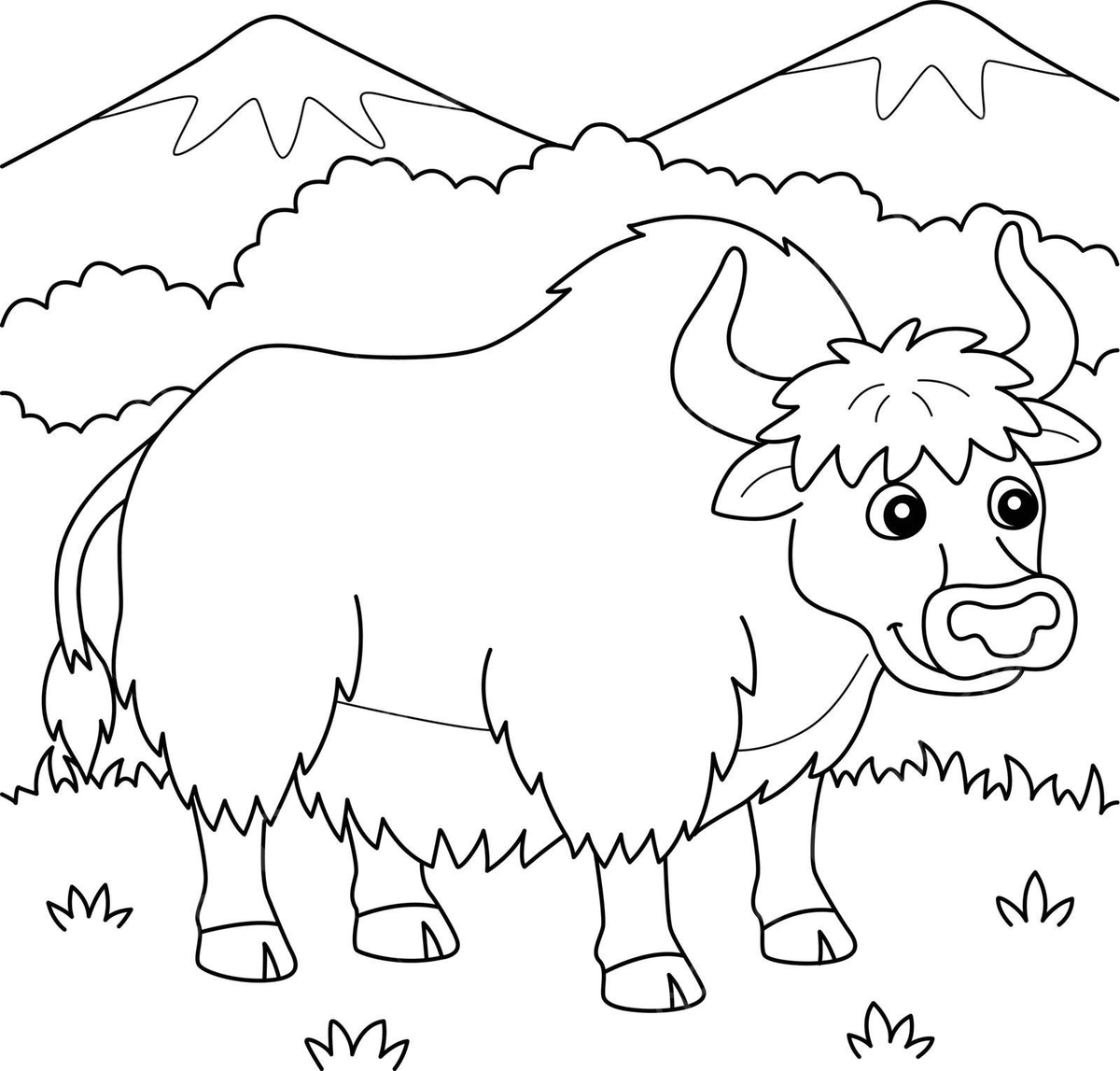 Yak animal coloring page for kids kids kindergarten graphic vector animal drawing ring drawing kid drawing png and vector with transparent background for free download