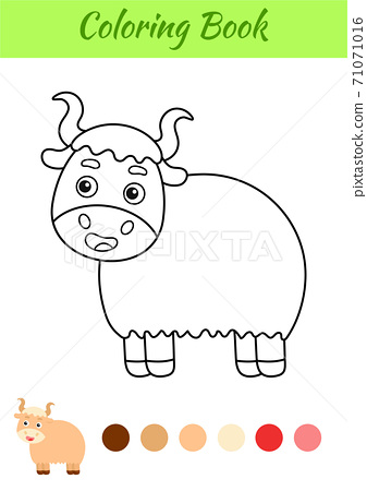 Coloring page happy yak coloring book for