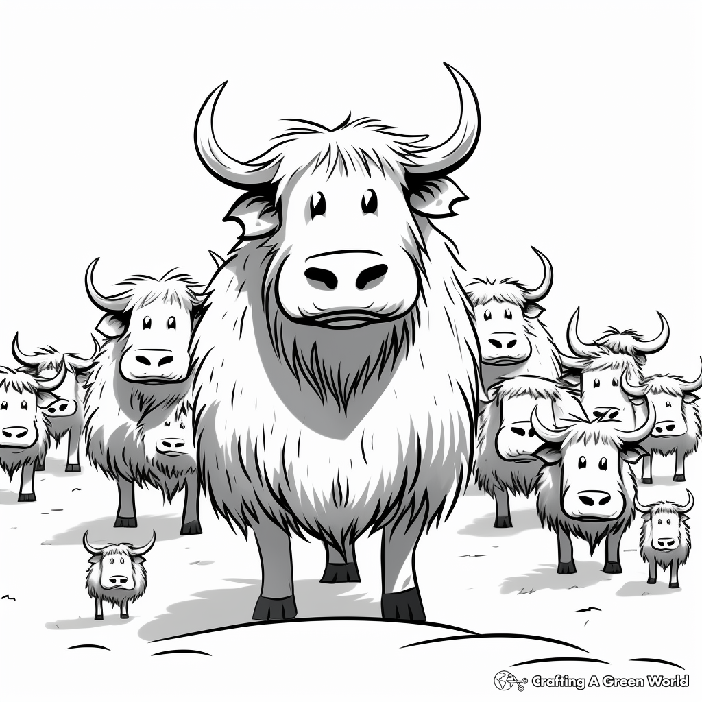 Yak coloring pages