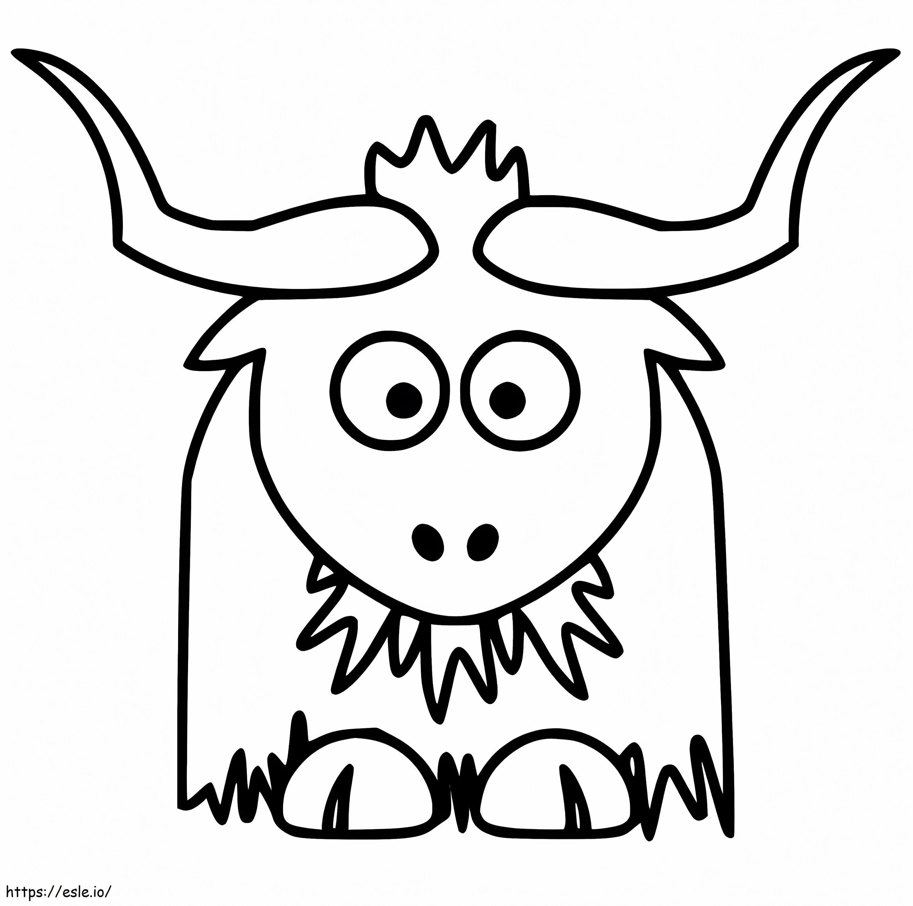 A simple yak coloring page