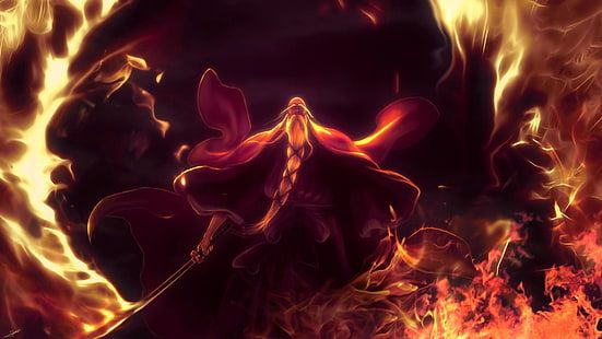 Bleach genryåsai shigekuni yamamoto fire beards p wallpaper hdwallpaper desktop bleach pictures bleach art bleach amv