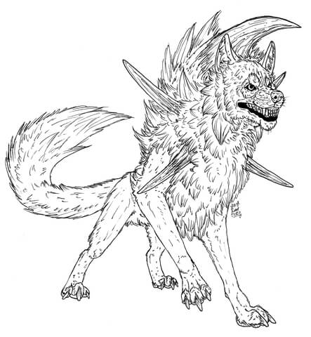 Dusk lycanroc coloring page free printable coloring pages