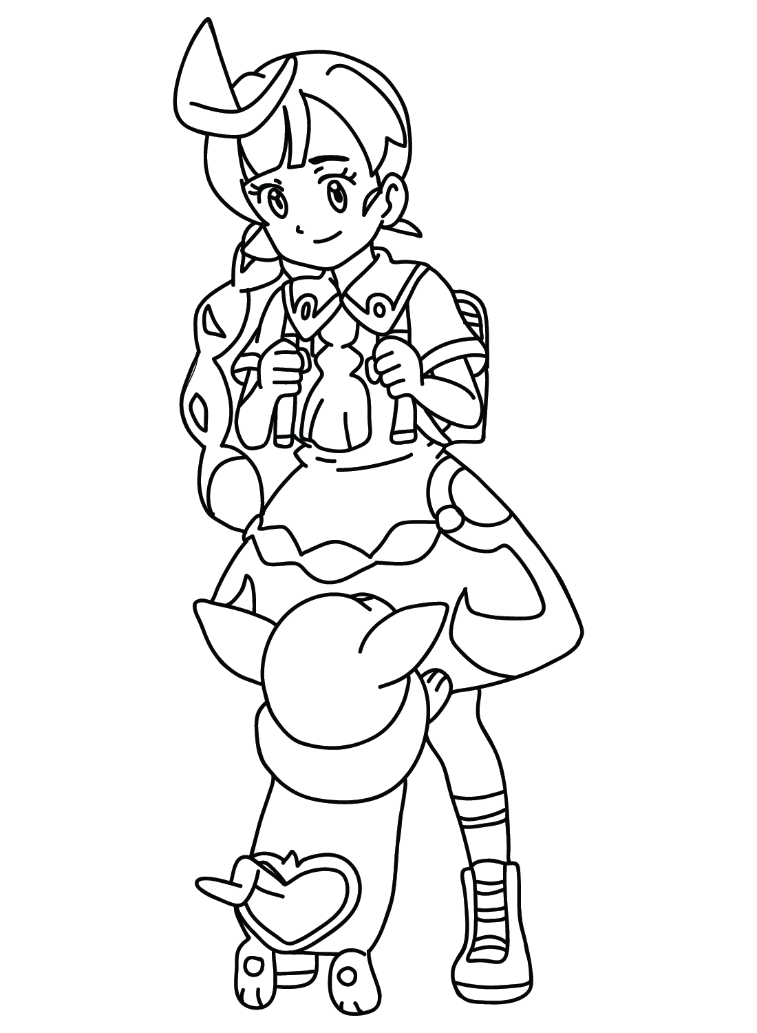 Chloe cerise and yamper pokemon coloring page