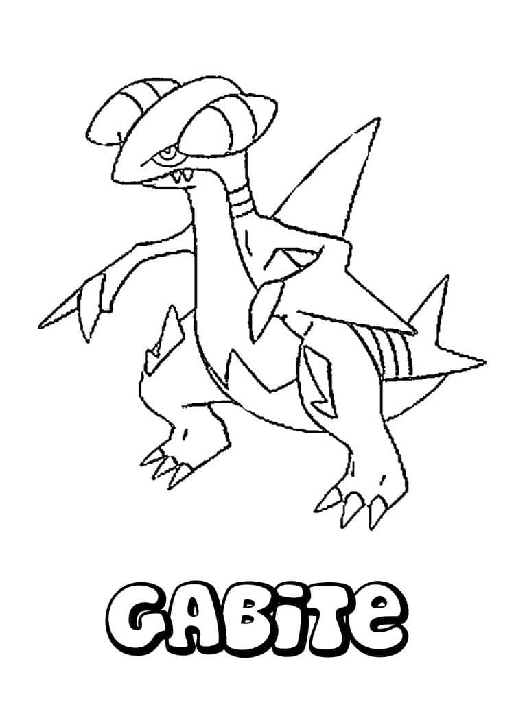 Gabite pokemon coloring page