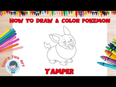 How to draw pokeon yaper l drawing and color pokeon yaper toddler for kids l pokeon artwork