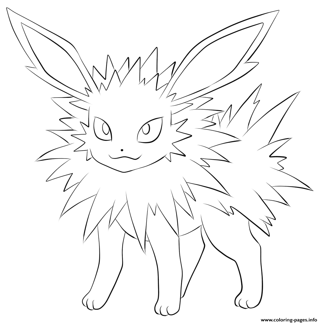 Jolteon pokemon coloring page printable