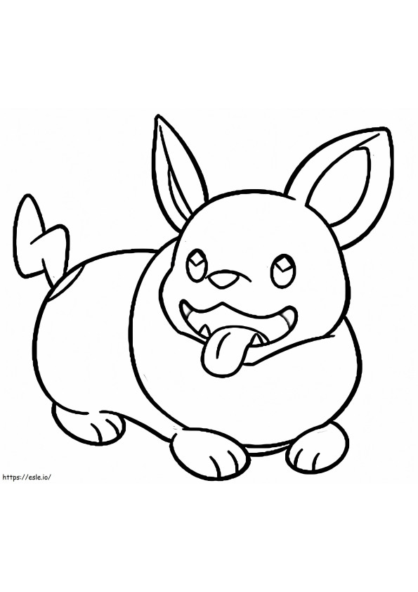 Cute yamper pokemon coloring page