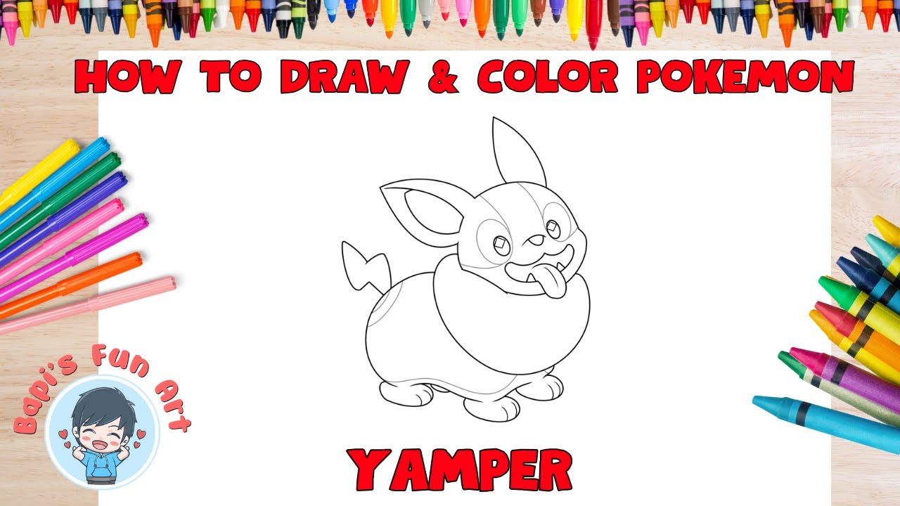 How to draw pokeon yaper l drawing and color pokeon yaper toddler for kids l pokeon artwork