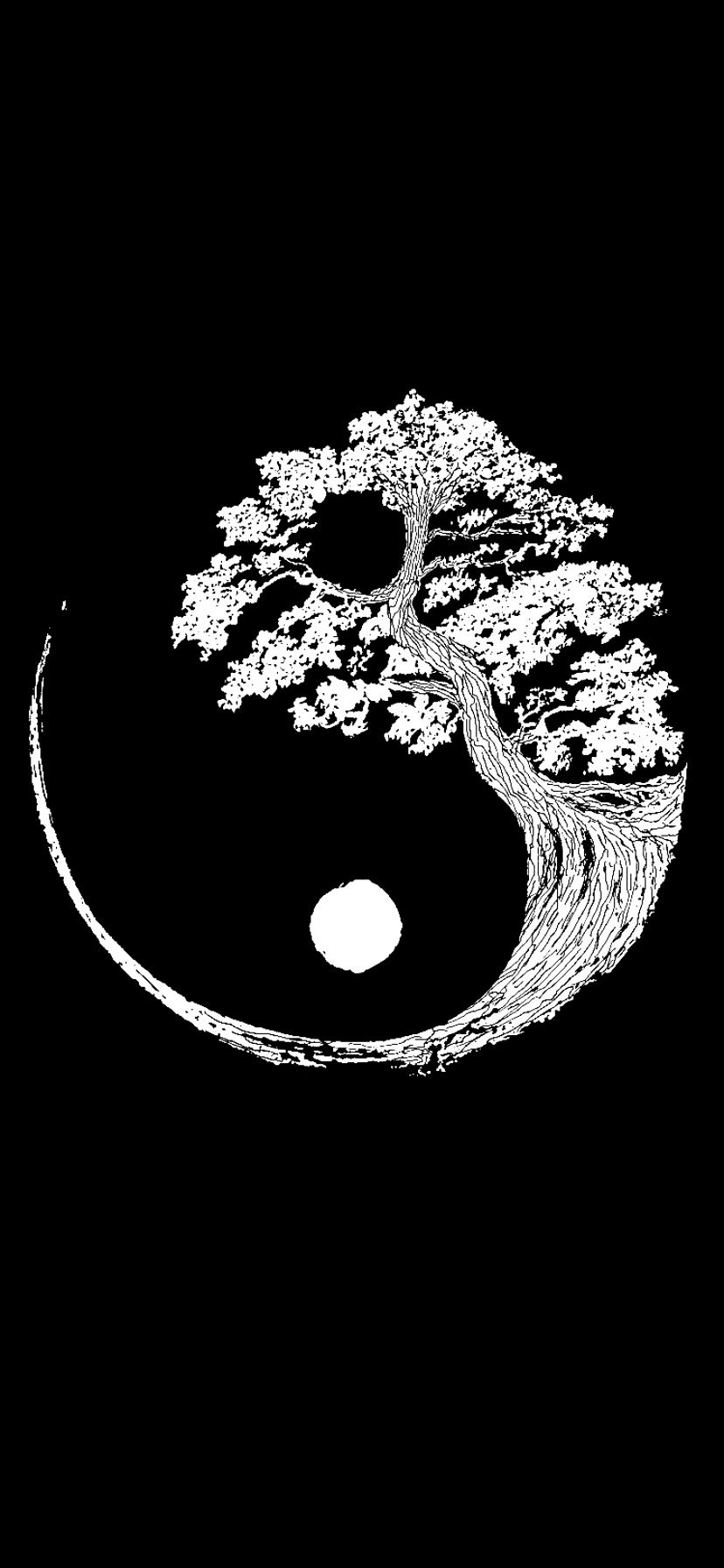 Yin yang tree of life black and white wallpaper iphone white iphone background black iphone background