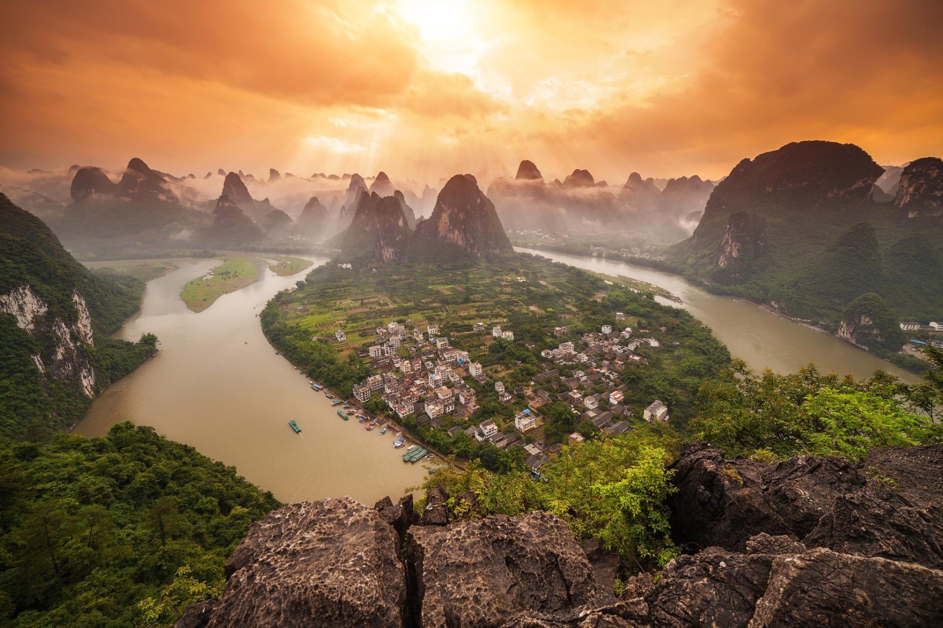 Yangshuo china eine unter