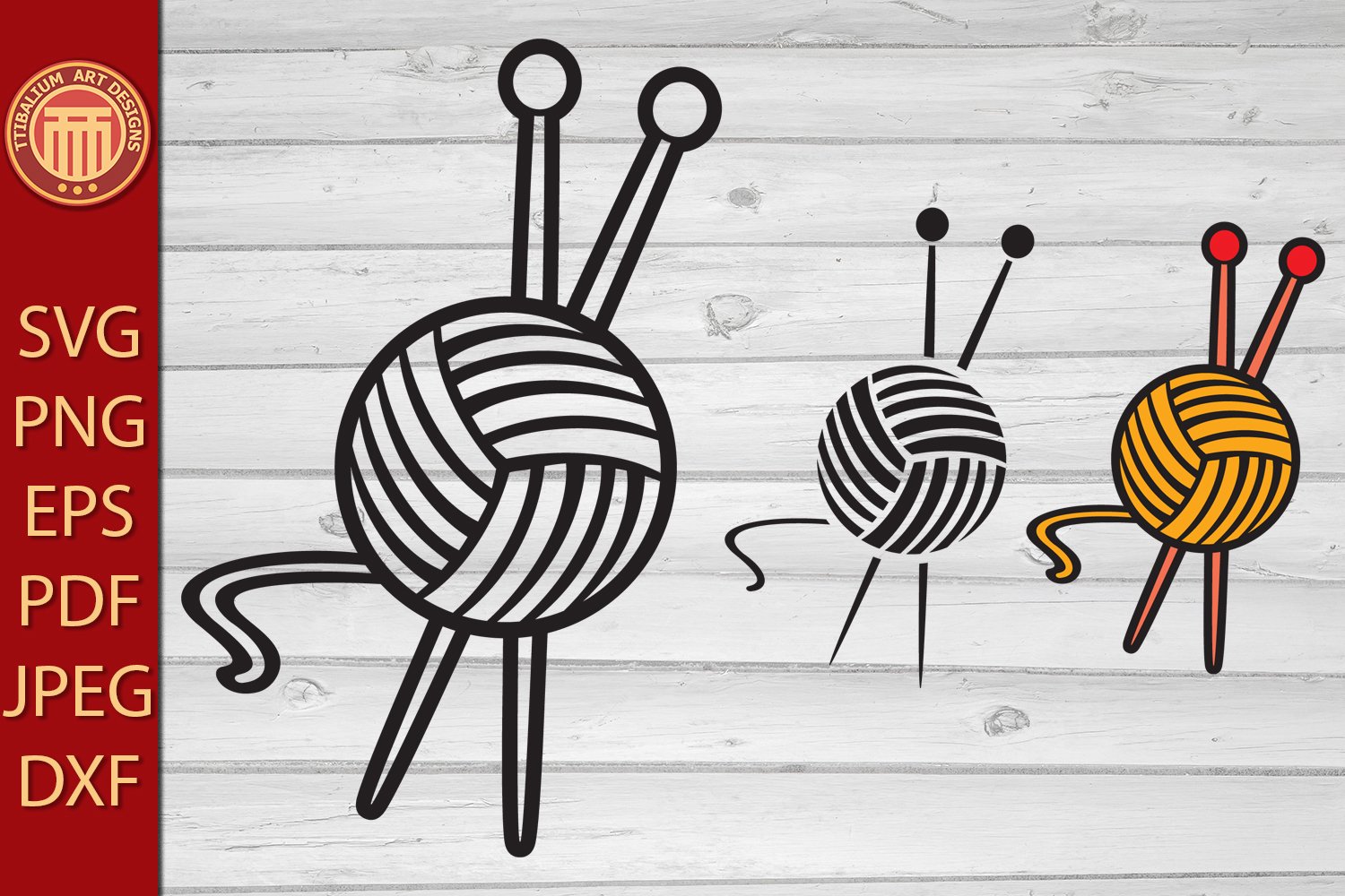 Yarn ball and knitting needles