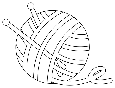 Yarn coloring page free printable coloring pages