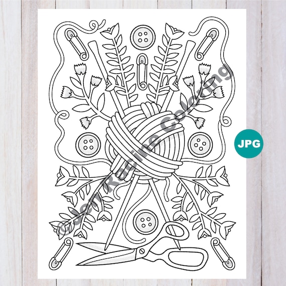 Lagom coloring page knitting scandinavian jpg coloring page