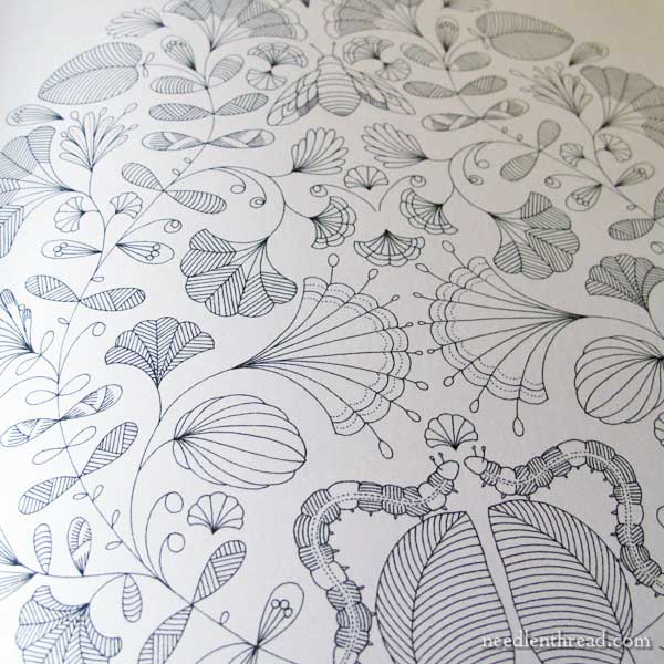 Embroidery design inspiration from coloring books â