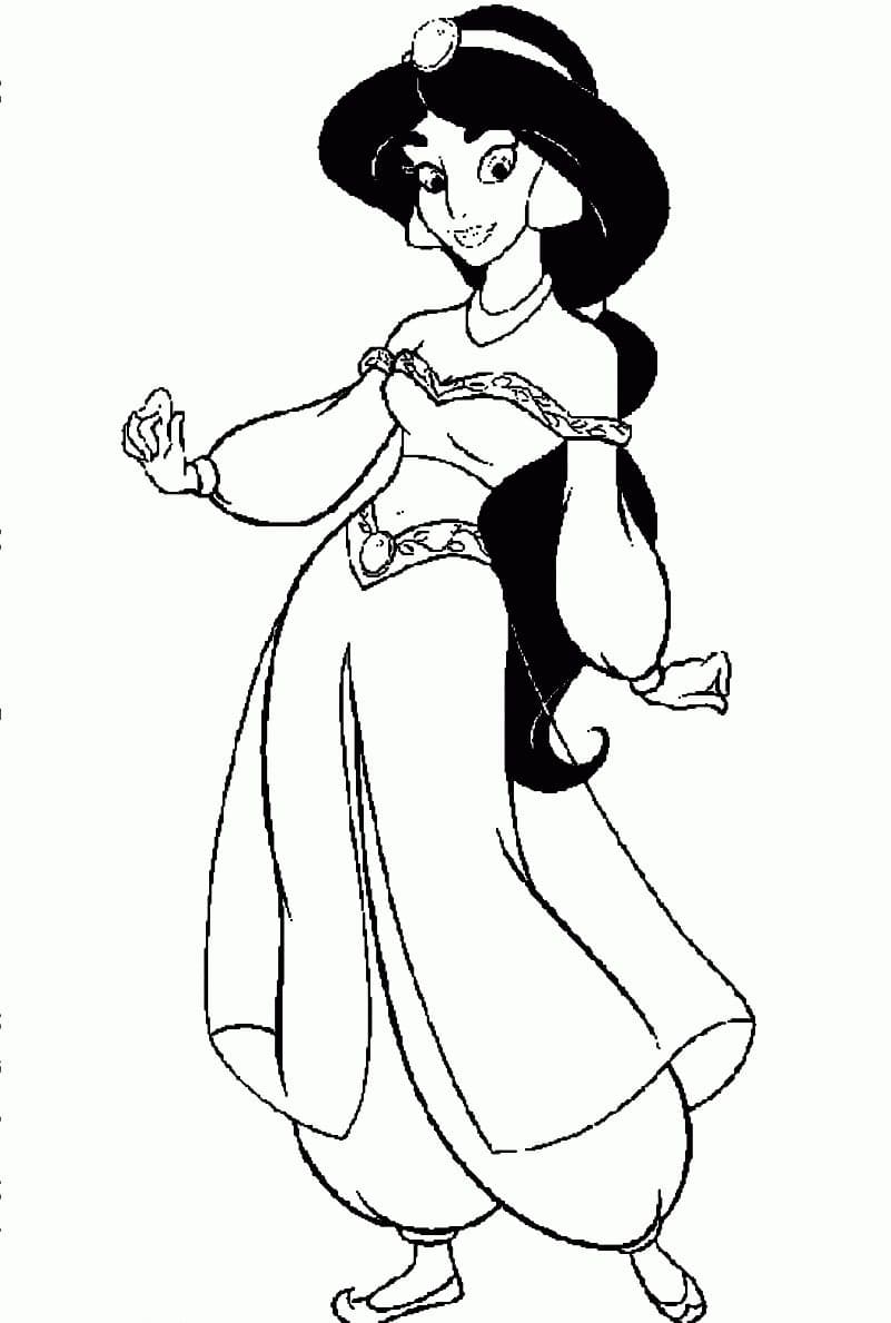 Princess jasmine coloring pages