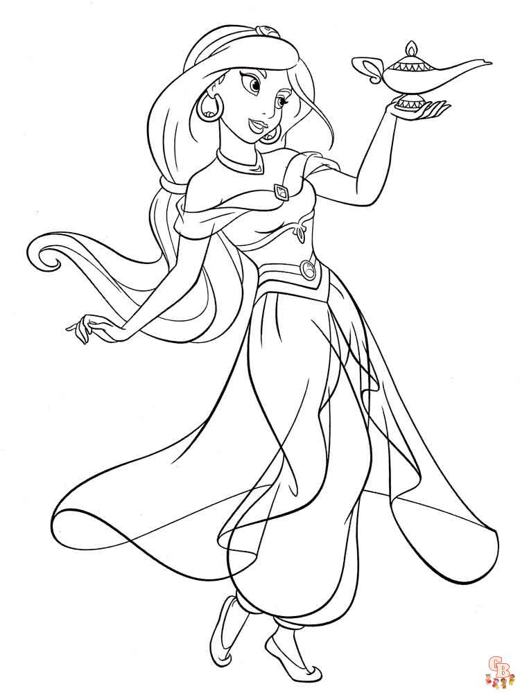 Discover the magic of jasmine coloring pages