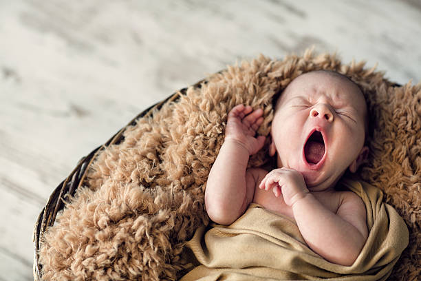 Baby yawning stock photos pictures royalty