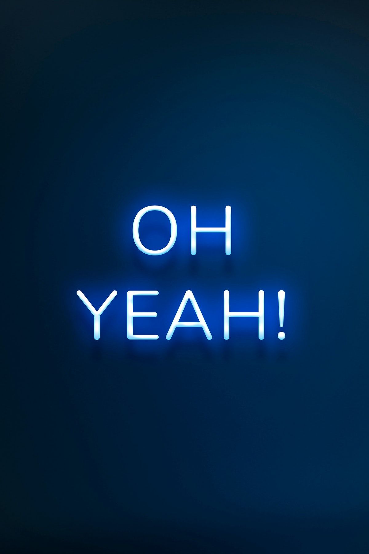 Oh yeah neon word typography on a blue background free image by rawpixel nunny neon words neon backgrounds blue backgrounds