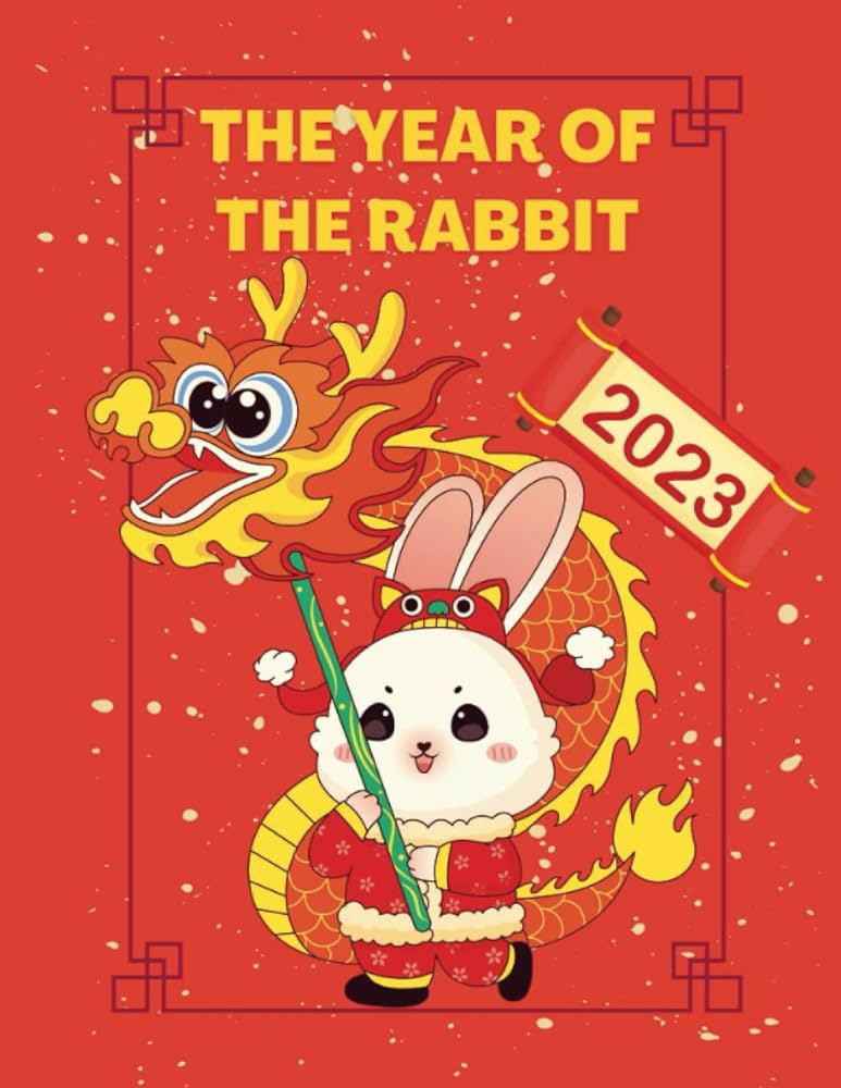 Year of the rabbit coloring book chinese new year coloring book for kids