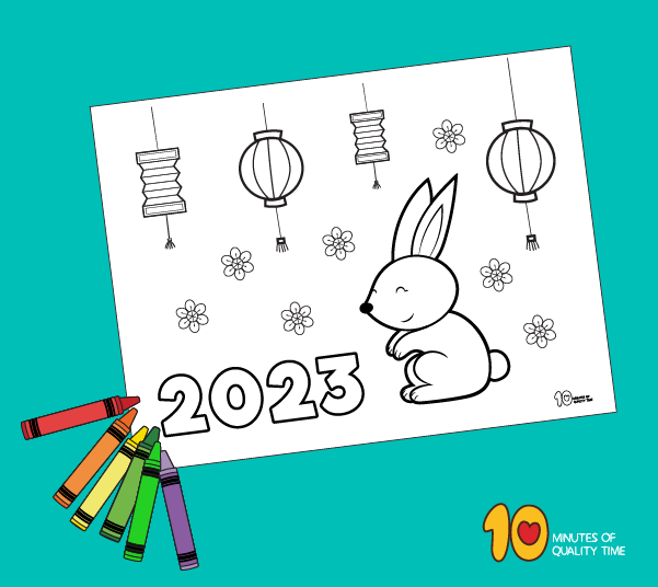 Chinese new year â year of the rabbit â coloring page â minutes of quality time