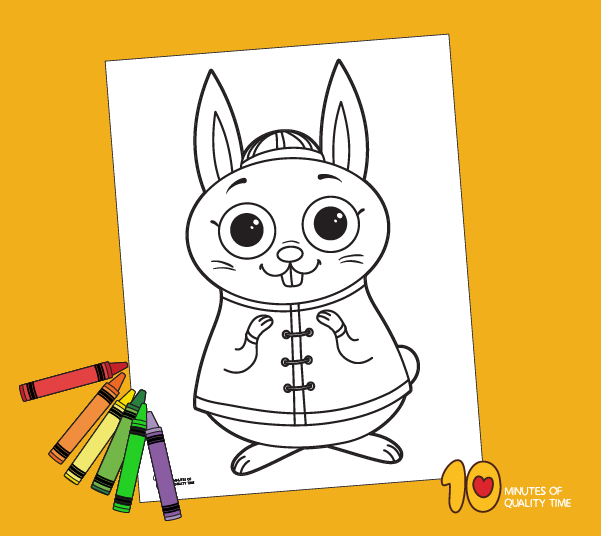 Chinese new year â rabbit coloring page â minutes of quality time