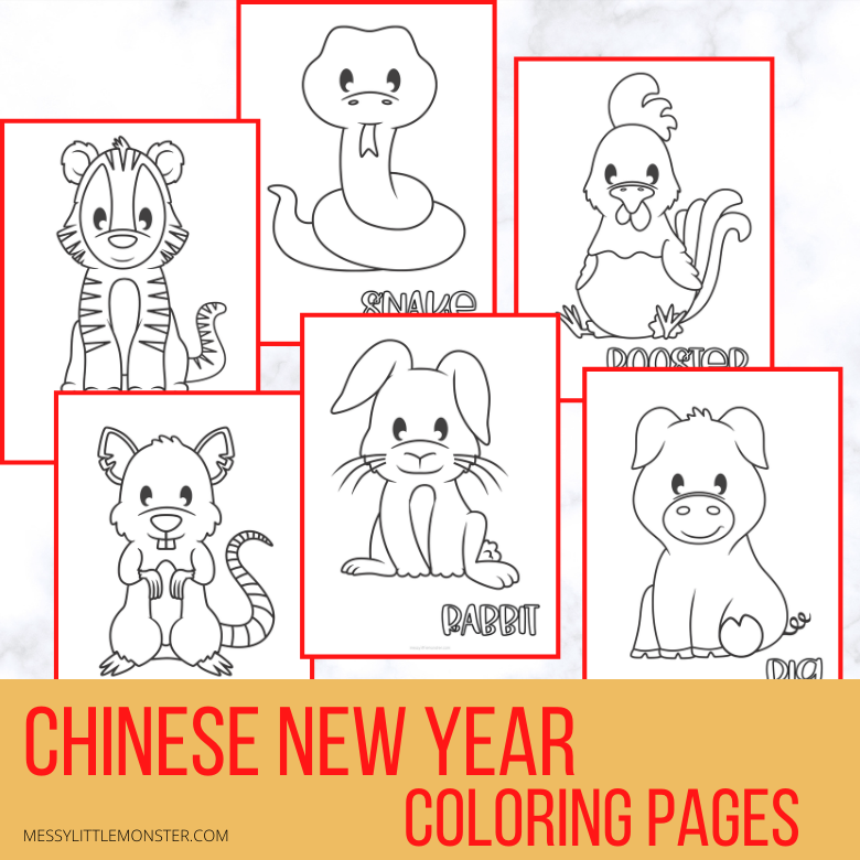 Chinese new year coloring pages activities