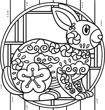 Rabbit mandala coloring pages for adults anti stress illustration bunny rabbits vector anti stress illustration bunny rabbits png and vector with transparent background for free download