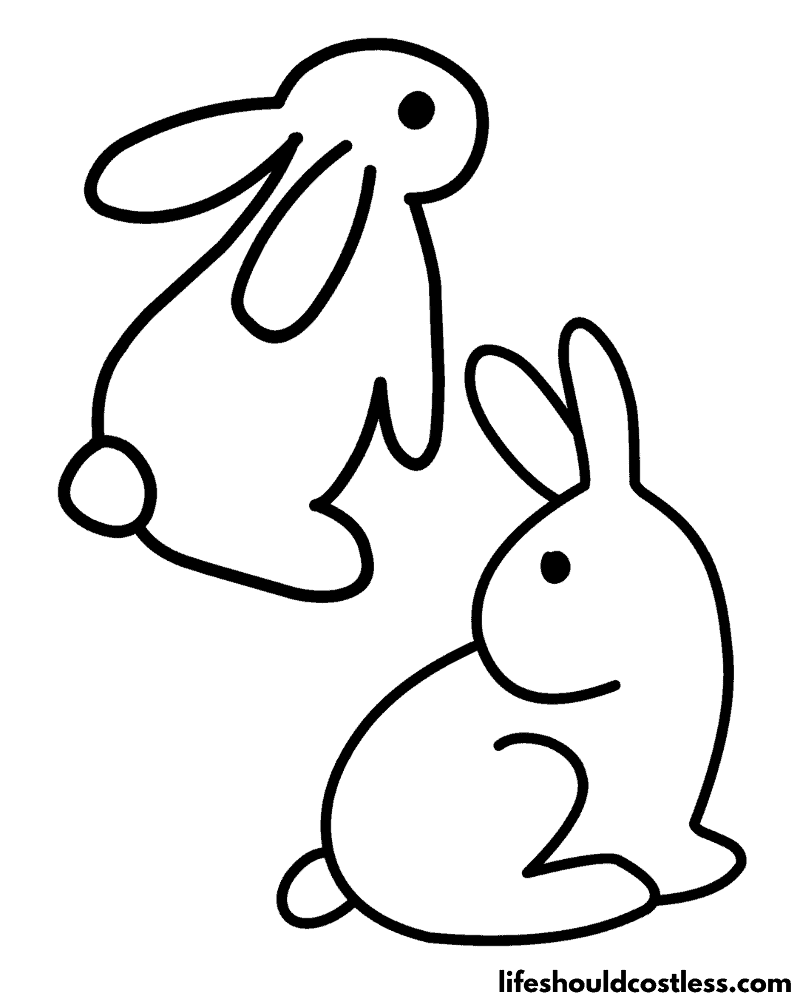 Rabbit coloring pages free printable pdf templates