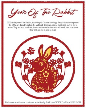 Year of the rabbit lunar new year design decal and coloring pages