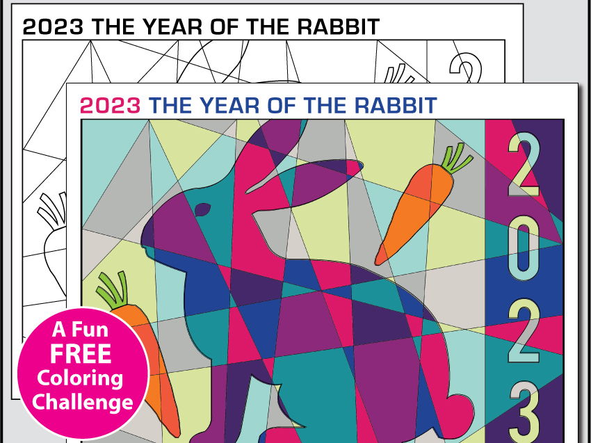 Free year of the rabbit colouring pages teaching resources