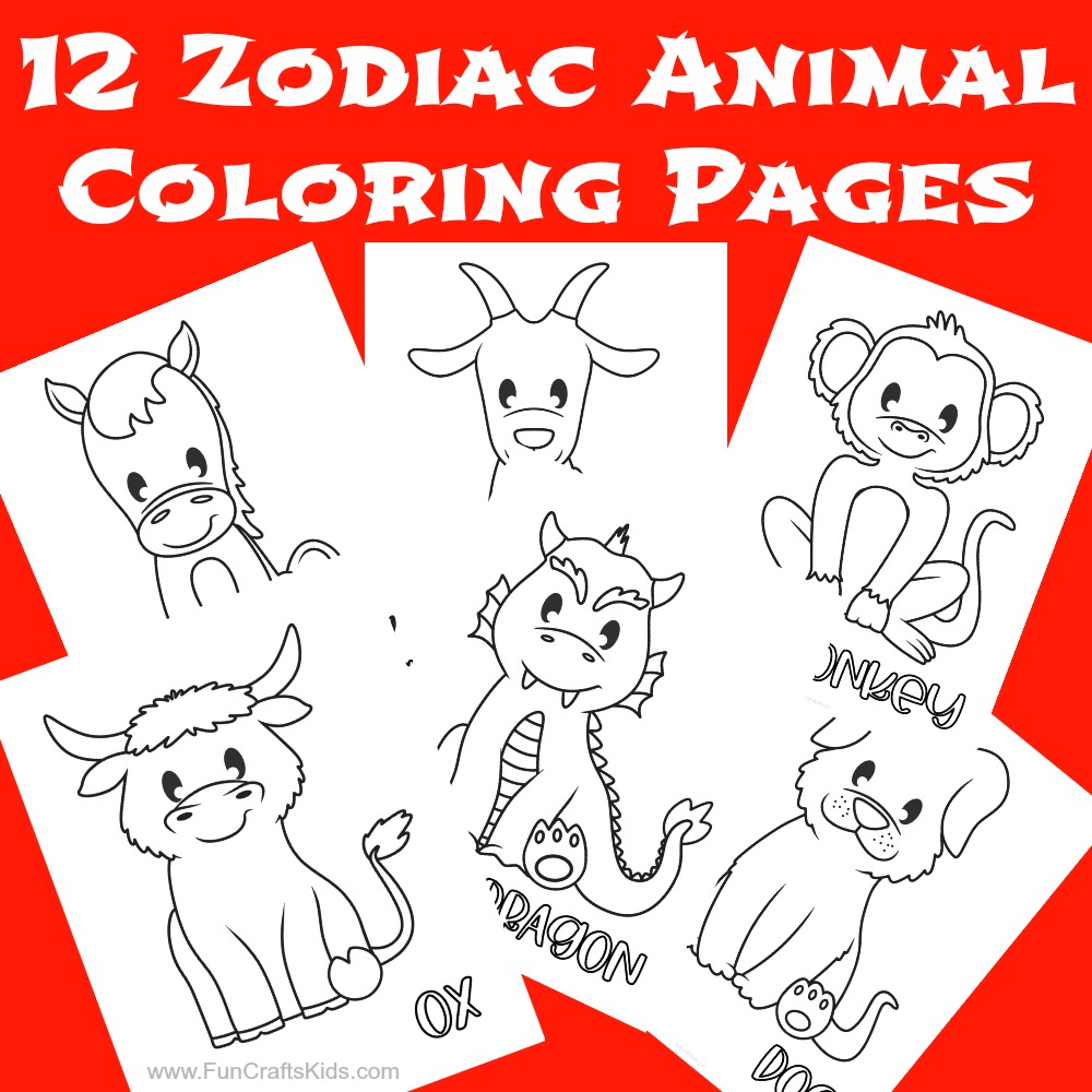 Free printable chinese zodiac coloring pages