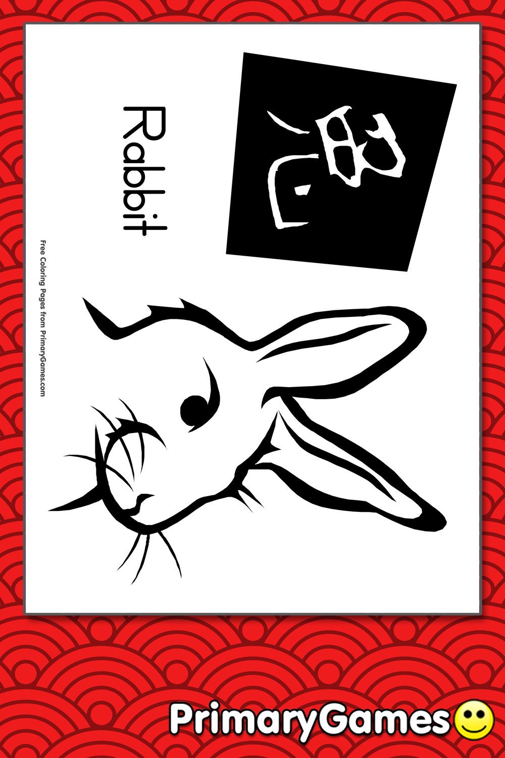 Chinese zodiac rabbit coloring page â free printable pdf from